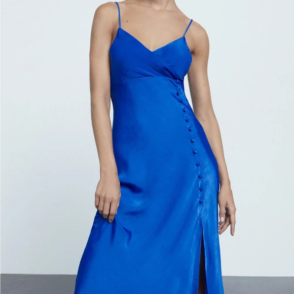 Zara satin effect dress NWOT - Picture 2 of 9